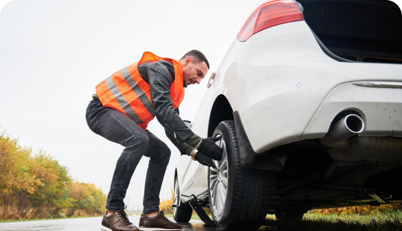 flat tyre changing